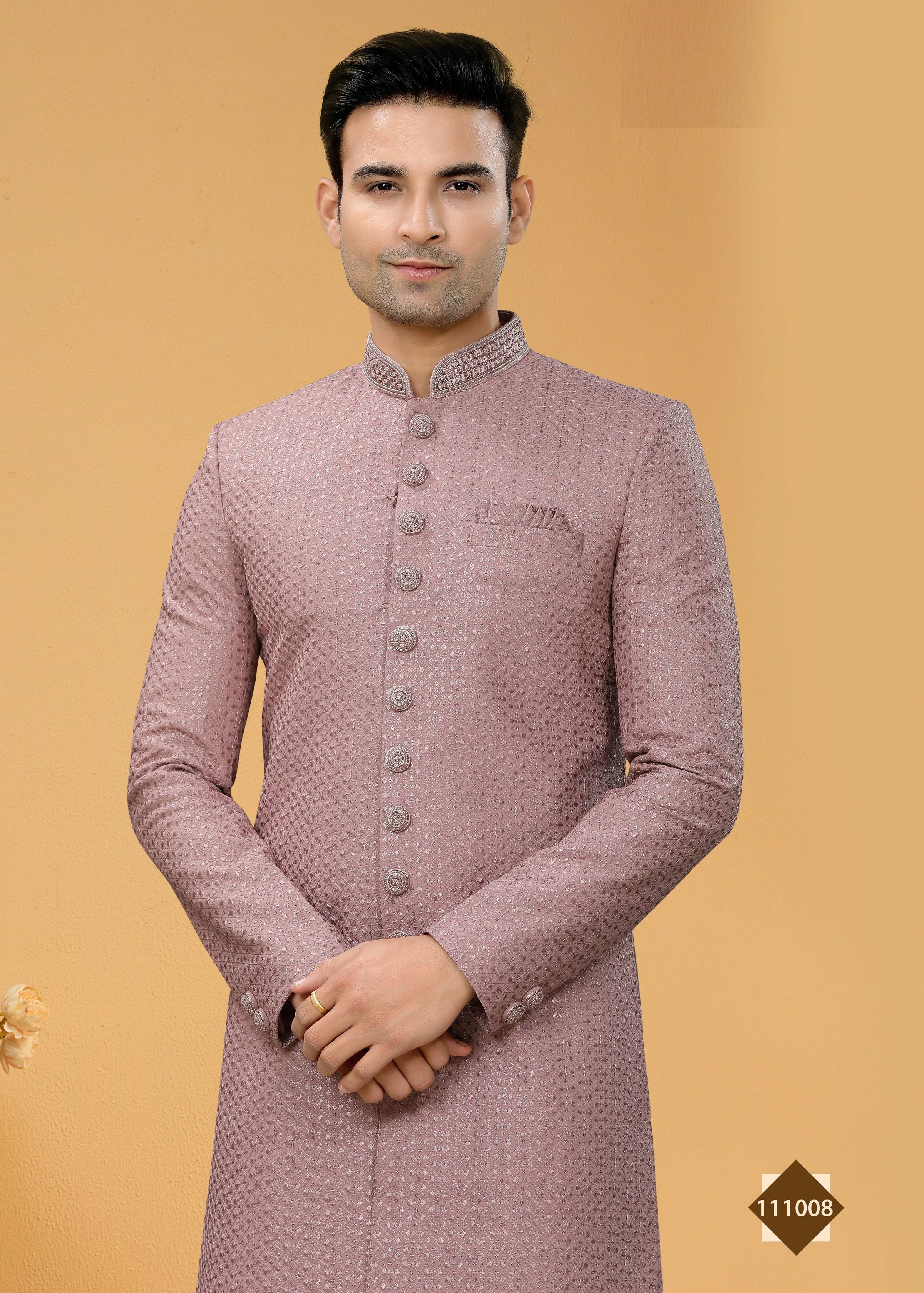 Joban Fashion Men's Light Purple Seltor Plain Kurta Pyjama set - Distacart