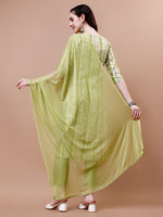 Thumbnail for Mirror Embroidered & Striped Printed Cotton Kurta With Pant & Dupatta Set, Multicolor - Hiral Fashion - Distacart