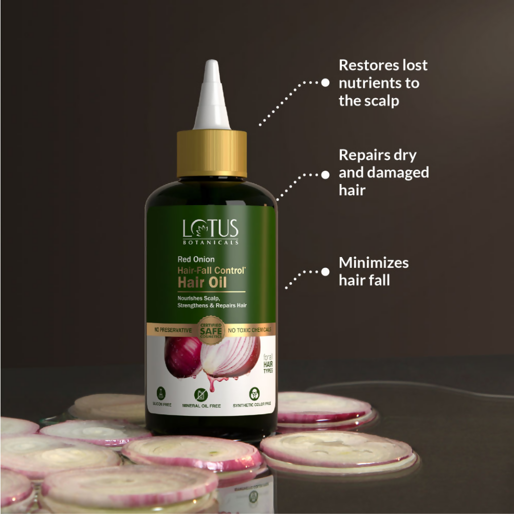 Lotus Botanicals Red Onion Hair Fall Control Hair Oil - Distacart