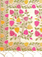 Thumbnail for Astita Linen Cotton Off White Saree