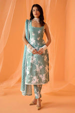 Thumbnail for Teeya Creation Sea Green Color Designer Chinnon Silk Digital Print Kurt - Distacart