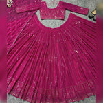Thumbnail for Jyoti Fashion Women's Rani Pink Faux Georgette 3MM Sequins Embroidered Designer Lehenga Choli Set - Distacart