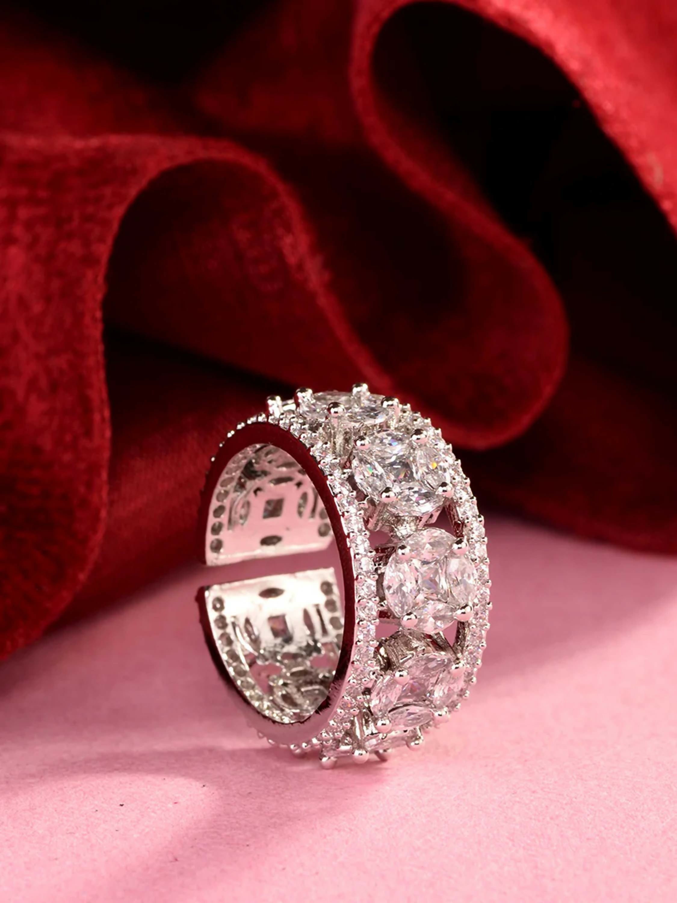 Joban Fashion Silver Brass Adjustable Ring