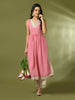 Myshka Women's Pink Solid Georgette Anarkali Party Kurta Set - Distacart