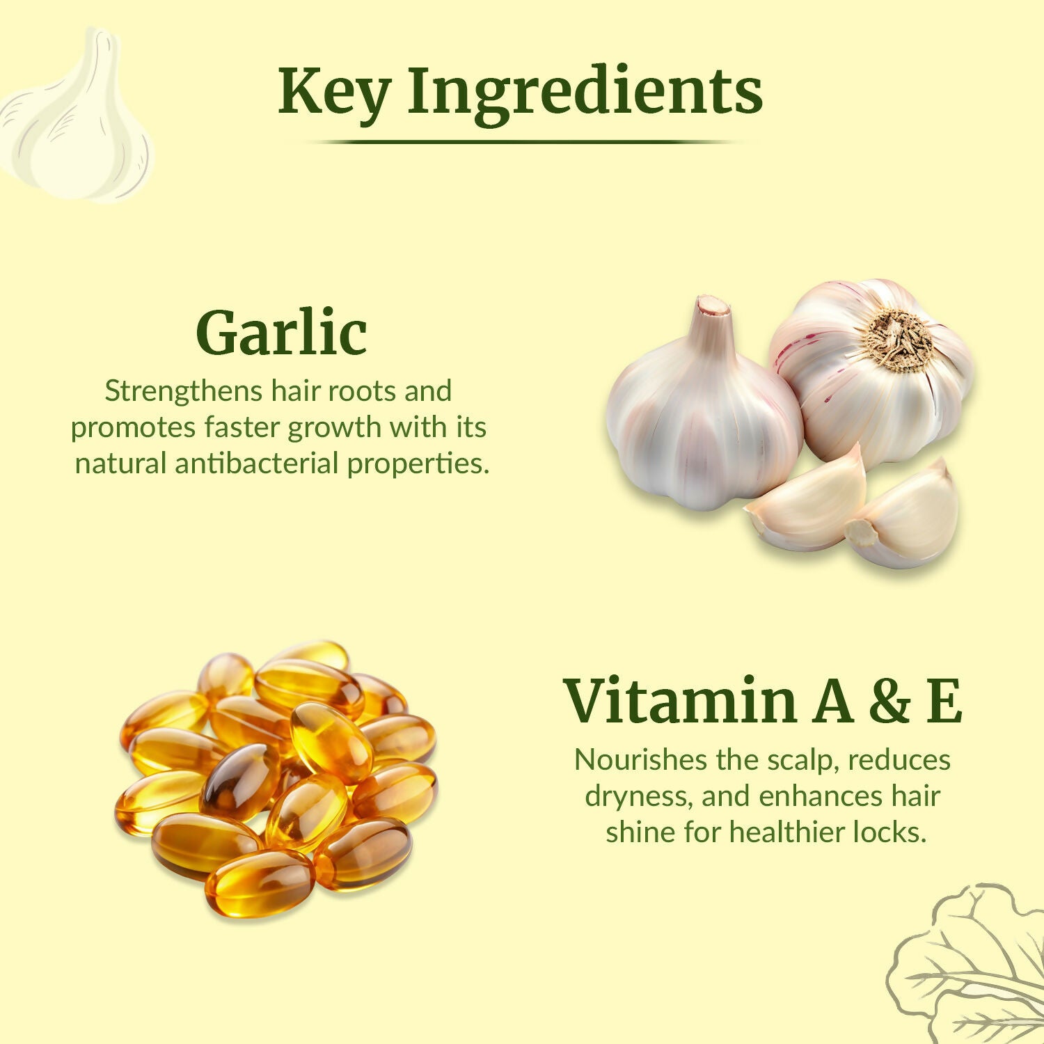 VI-JOHN Naturale Garlic Enriched Hair Oil Promotes Natural Hair Growth With Vitamin A.E & F