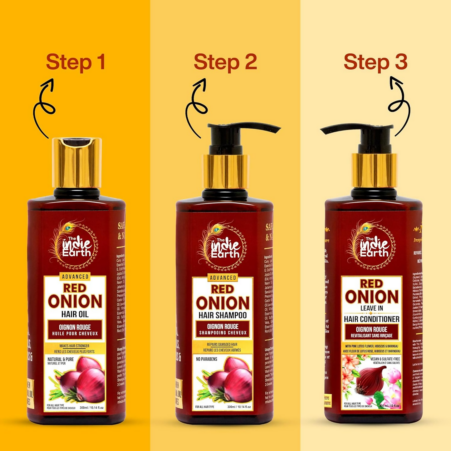 The Indie Earth Advanced Red Onion Hair Care Trio - Distacart