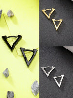 Thumbnail for NVR Men's Set of 3 Multicolor Rhodium-Plated Geometric Shape Stainless Steel Studs Earring - Distacart