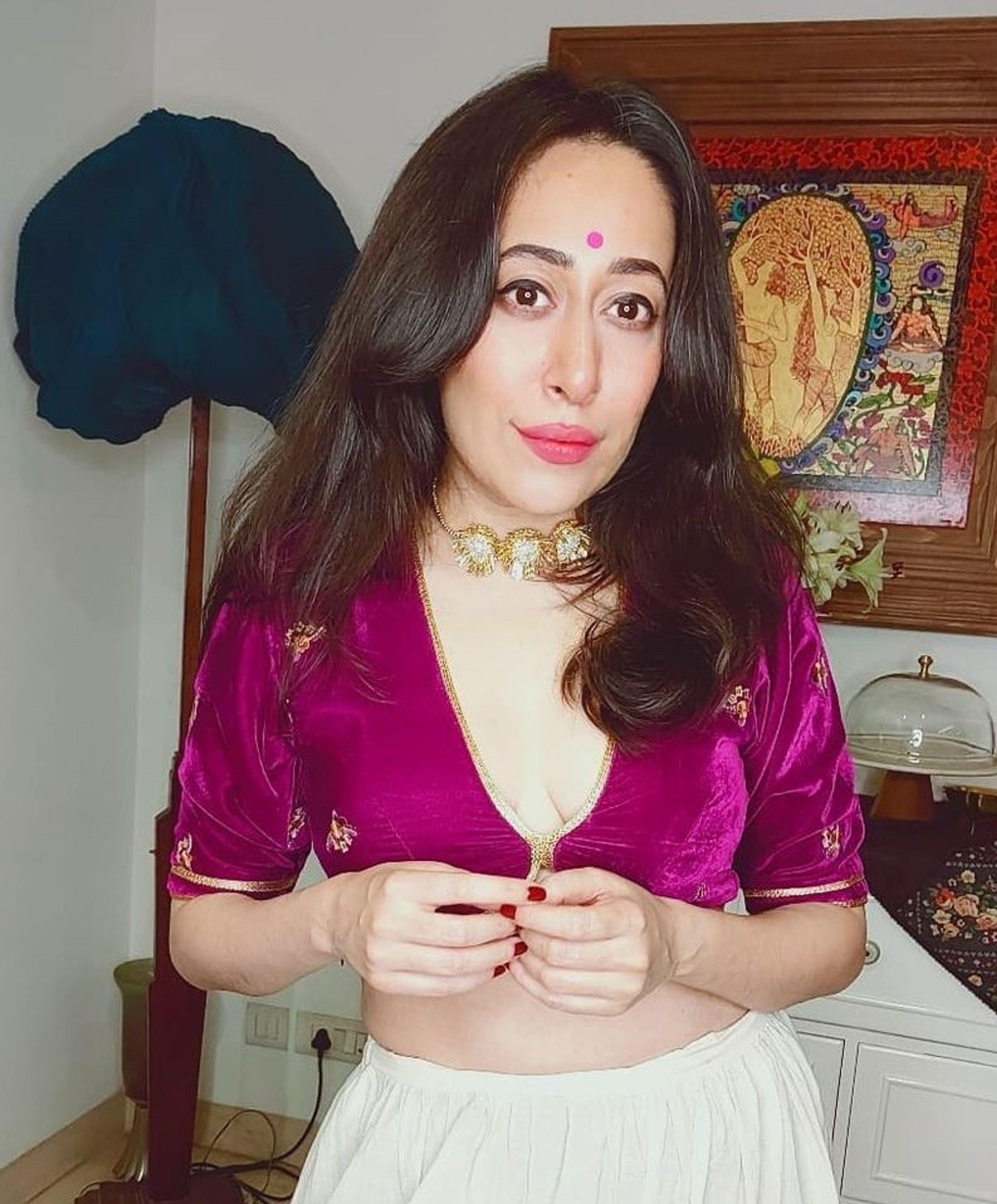 trueBrowns Wine Velvet Embroidered Blouse - Distacart