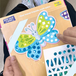 Thumbnail for Imagimake Mirror Mosaic Butterfly & Peacock Mess Free DIY Mosaic Craft Kit 450+ Foil Sticker Travel Toys for Girls Birthday Gift for Girls Ages 3,4,5,6,7,8, Peach