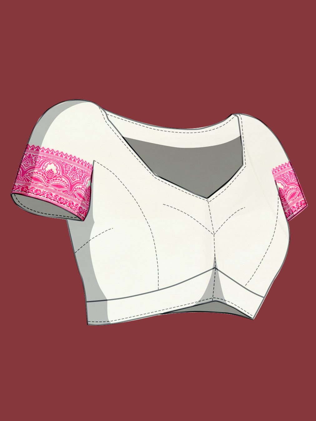 Vedant Vastram Dhakai Jamdani Cotton Saree - Pink - Distacart