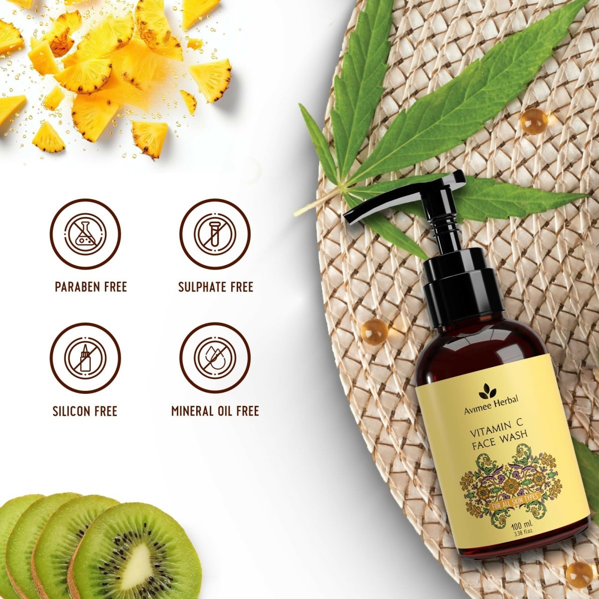 Avimee Herbal Vitamin C Face Wash - Distacart