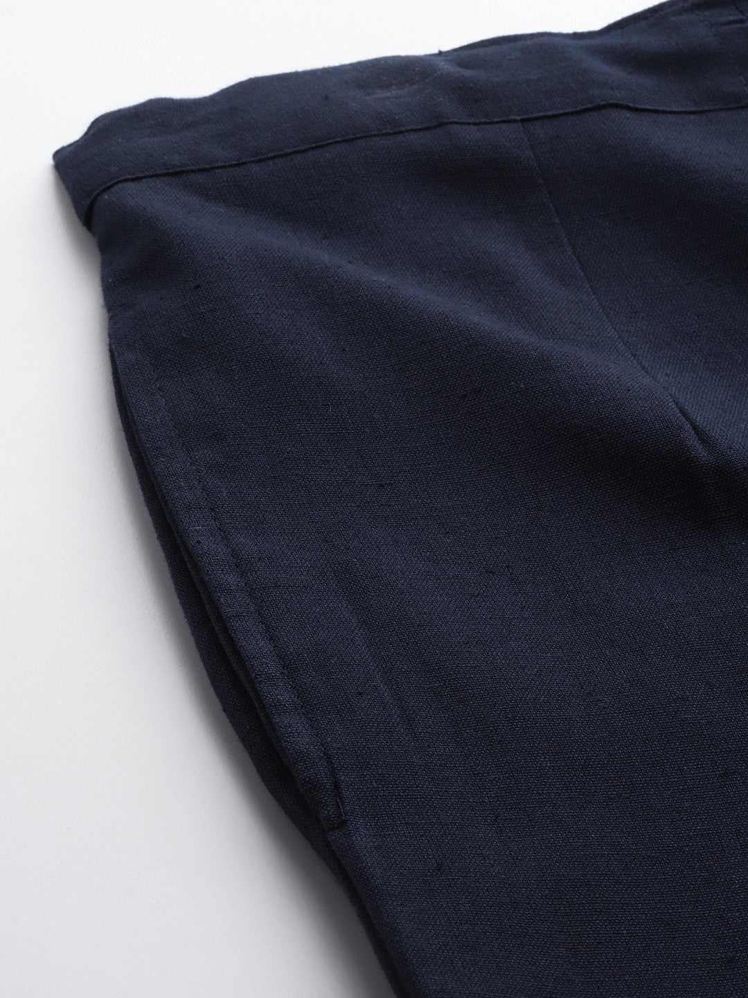 Yufta Navy Blue Cotton Fit Trousers