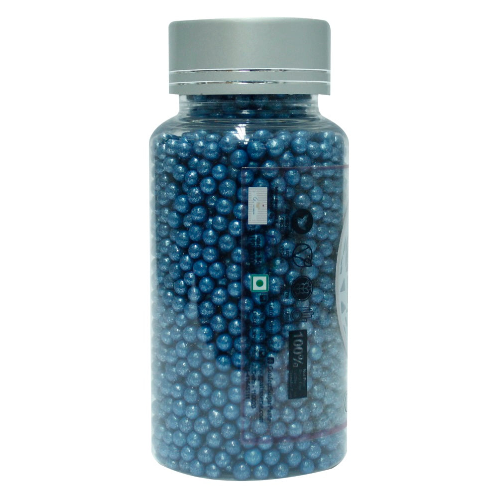 confect navy blue disco balls sprinkles 3 mm 120 gms