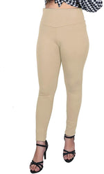 Thumbnail for Cream Nylon Viscose Ankle Length Jegging - Hiral Fashion