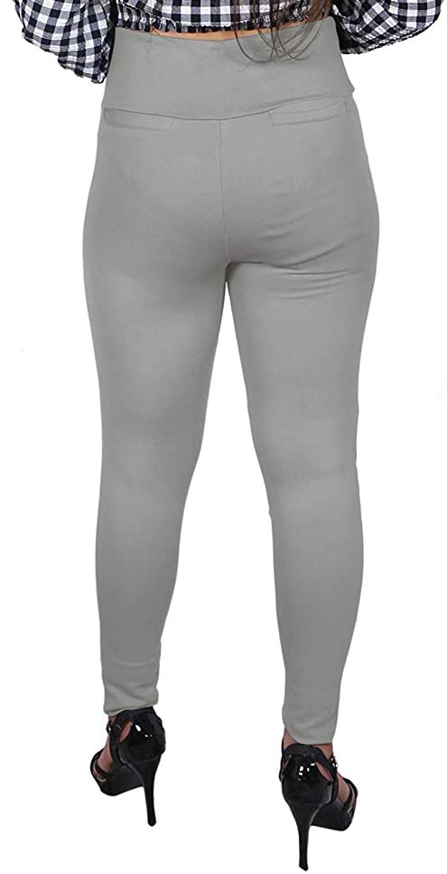 Grey Nylon Viscose Ankle Length Jegging - Hiral Fashion