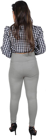 Thumbnail for Grey Nylon Viscose Ankle Length Jegging - Hiral Fashion