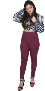 Thumbnail for Maroon Nylon Viscose Ankle Length Jegging - Hiral Fashion