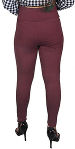 Thumbnail for Maroon Nylon Viscose Ankle Length Jegging - Hiral Fashion
