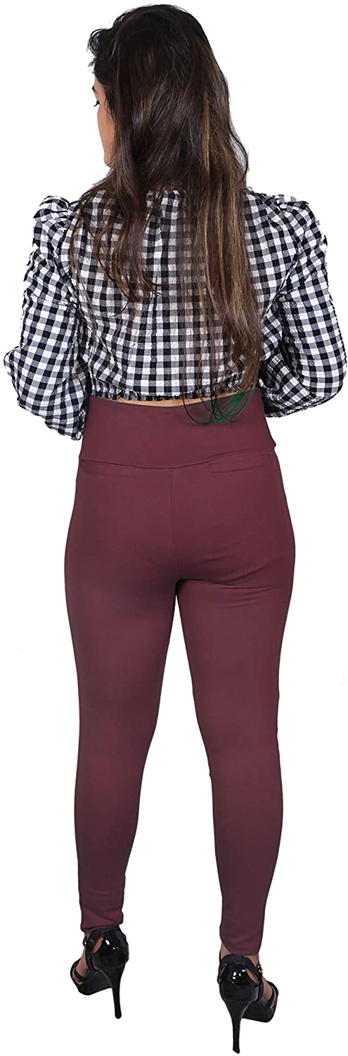Maroon Nylon Viscose Ankle Length Jegging - Hiral Fashion