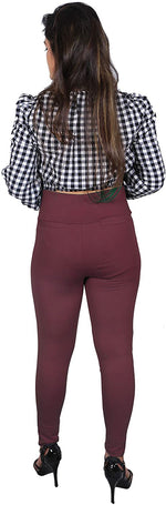 Thumbnail for Maroon Nylon Viscose Ankle Length Jegging - Hiral Fashion
