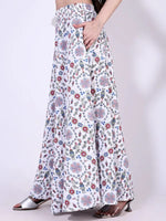Thumbnail for White Crepe Ankle Length Palazzo - Hiral Fashion