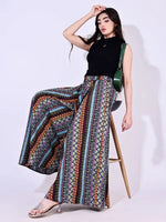 Thumbnail for Multicolor Crepe Ankle Length Palazzo - Hiral Fashion