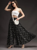 Thumbnail for Black Crepe Ankle Length Palazzo - Hiral Fashion