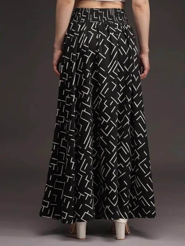 Black Crepe Ankle Length Palazzo - Hiral Fashion