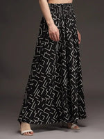 Thumbnail for Black Crepe Ankle Length Palazzo - Hiral Fashion
