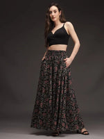 Thumbnail for Multicolor Crepe Ankle Length Palazzo - Hiral Fashion