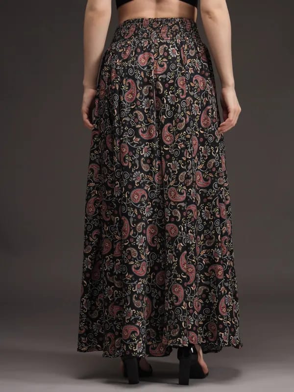 Multicolor Crepe Ankle Length Palazzo - Hiral Fashion