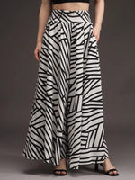 Thumbnail for White Crepe Ankle Length Palazzo - Hiral Fashion
