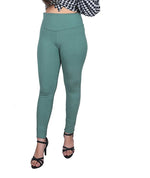 Thumbnail for Green Nylon Viscose Ankle Length Jegging - Hiral Fashion