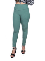 Thumbnail for Green Nylon Viscose Ankle Length Jegging - Hiral Fashion