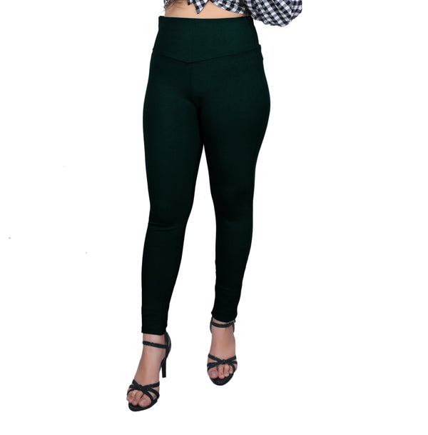 Black Nylon Viscose Ankle Length Jegging - Hiral Fashion