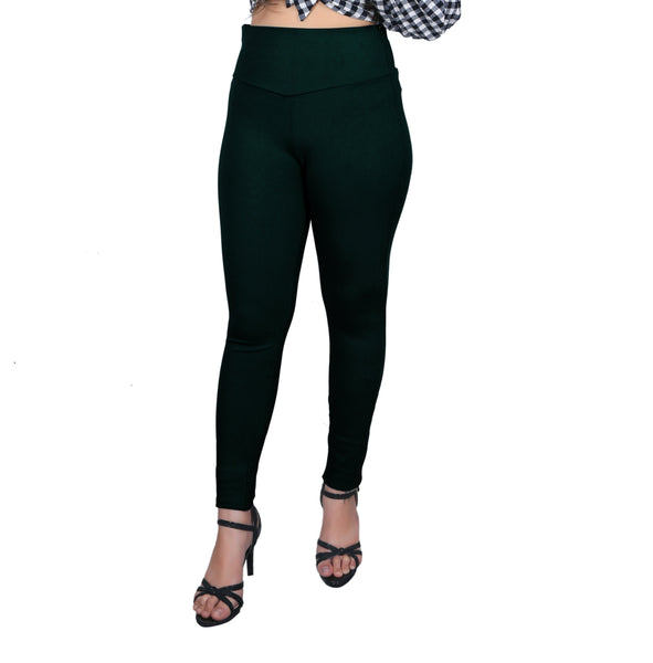 Black Nylon Viscose Ankle Length Jegging - Hiral Fashion