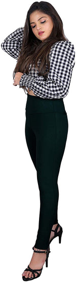 Thumbnail for Black Nylon Viscose Ankle Length Jegging - Hiral Fashion