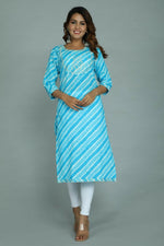 Thumbnail for Alvano Women's Stylish Cotton Blend Laheriya Kurti - Distacart