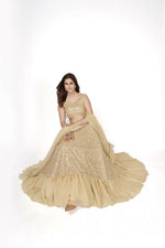 Thumbnail for Aastha Fashion Women's Beige Faux Georgette Multi Sequins Work Party Wear Lehenga Choli - Distacart
