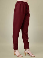 Thumbnail for Jyoti Fashion Women's Maroon Cotton Blend Embroidery & Sequence work Kurta with Trouser & Dupatta - Distacart