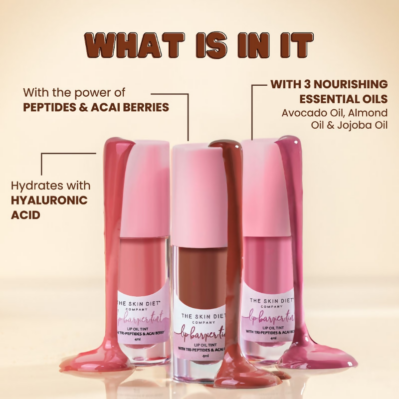 The Skin Diet Company Lip Barrier Tint High Shine Gloss Oil - Fall Brown - Distacart