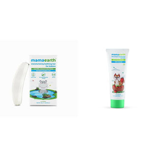 Mamaearth Moisturizing Baby Bathing Soap Bar & Natural Berry Blast Kids Toothpaste - Distacart