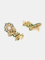 Thumbnail for Ruby Raang Floral Kundan Studded Jewellery Set - Distacart