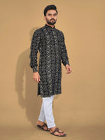 Thumbnail for Anaita Black Printed Cotton Straight Kurta - Distacart