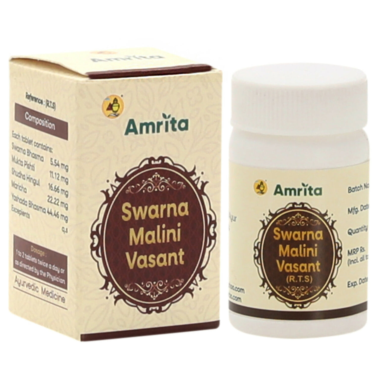 Amrita Swarna Malini Vasant Ras Tablets - Distacart