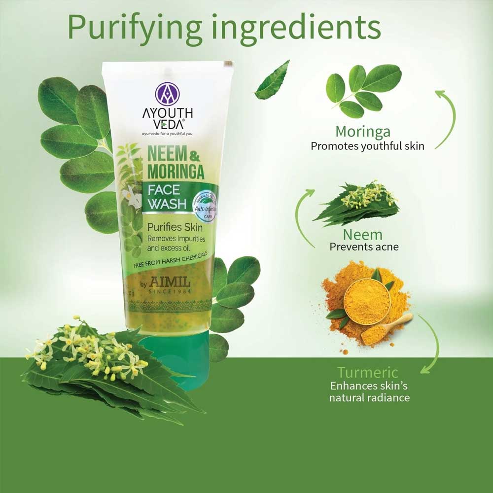 Ayouthveda Neem and Moringa Face Wash - Distacart