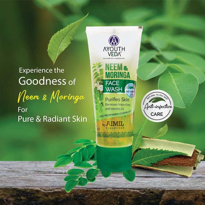 Ayouthveda Neem and Moringa Face Wash - Distacart