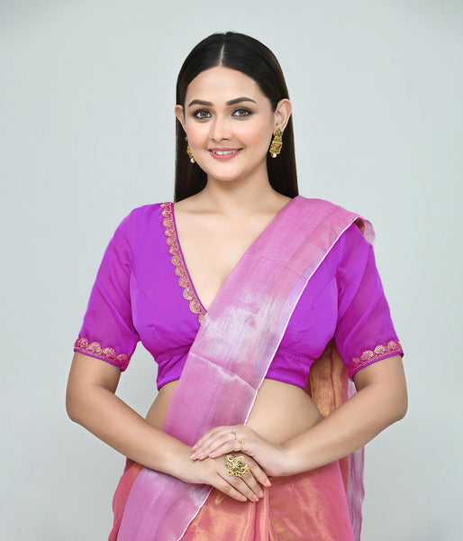 Joban Fashion Women's Pink Embroidered Stitched Blouse