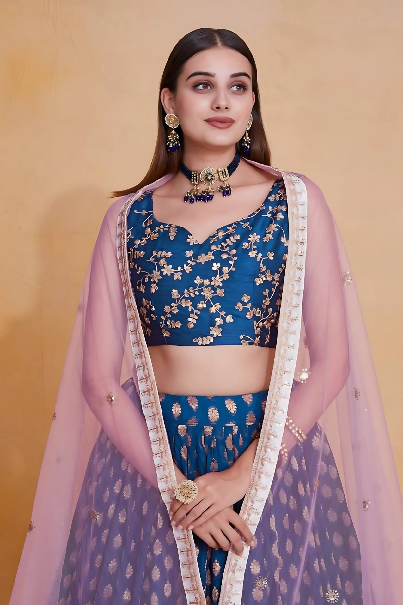Lehenga Mart Designer Wedding Lehenga Choli For Women - Blue - Distacart