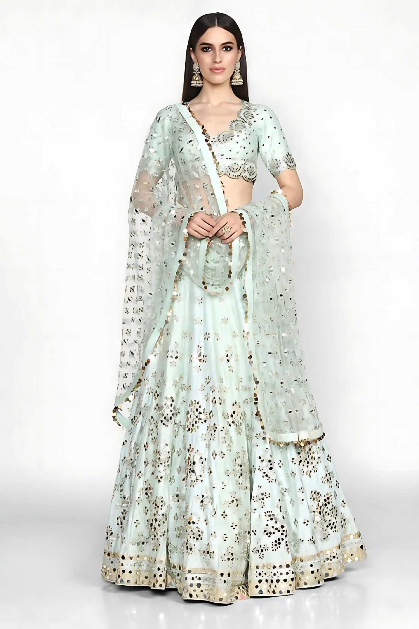 Lehenga Mart Designer Wedding Lehenga Choli For Women - Sky Blue - Distacart